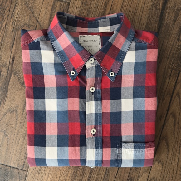 Billy Reid Buffalo Check Oxford Shirt Made in Italy - Picture 10 of 13